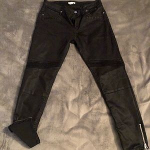 COPY - Waxed Denim Skinny Biker Pants